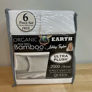 Cooling Aloe Vera Bamboo Deep Pocket 6pc Sheet Set Ashley Taylor 2000 QUEEN SIZE